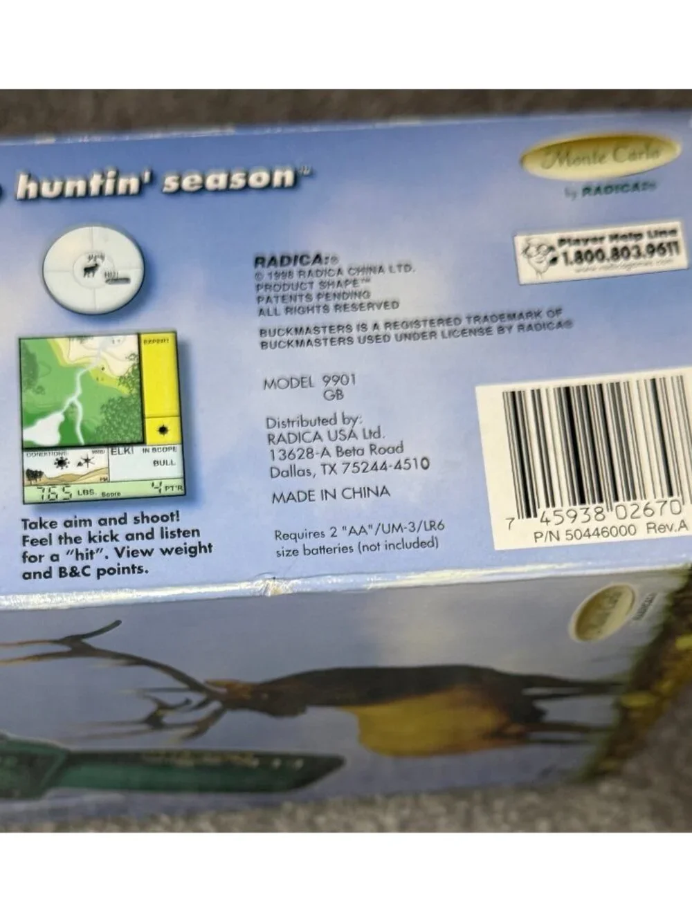 BuckMasters Simulated Elk Huntin' Rifle Game Monte Carlo By Radica